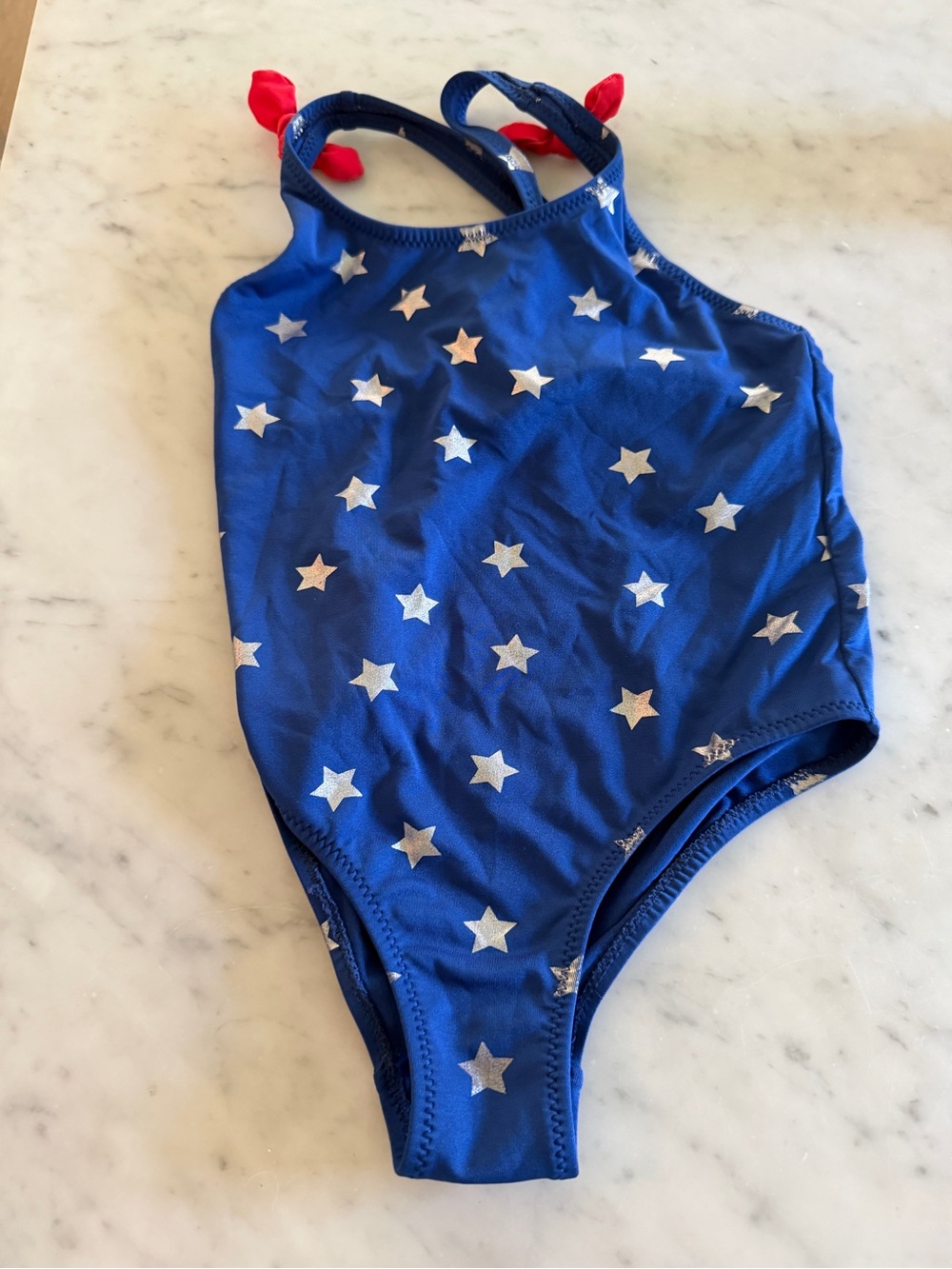 Zara Blue One-Piece Swimsuit with Silver Stars